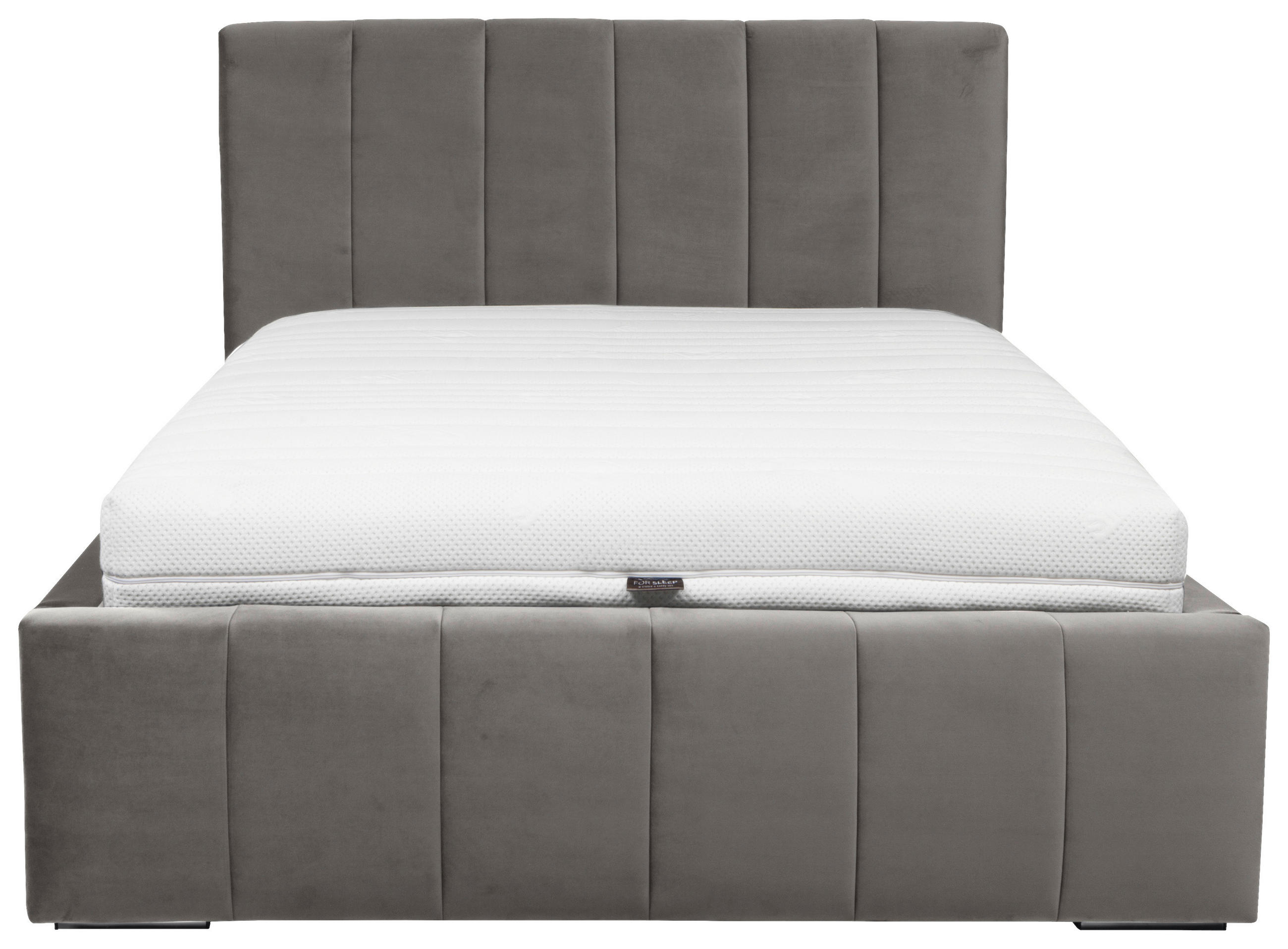 POLSTERBETT Lattenrost, Bettkasten 140/200 cm  in Grau  - Chromfarben/Kernbuche, MODERN, Holz/Textil (140/200cm) - MID.YOU