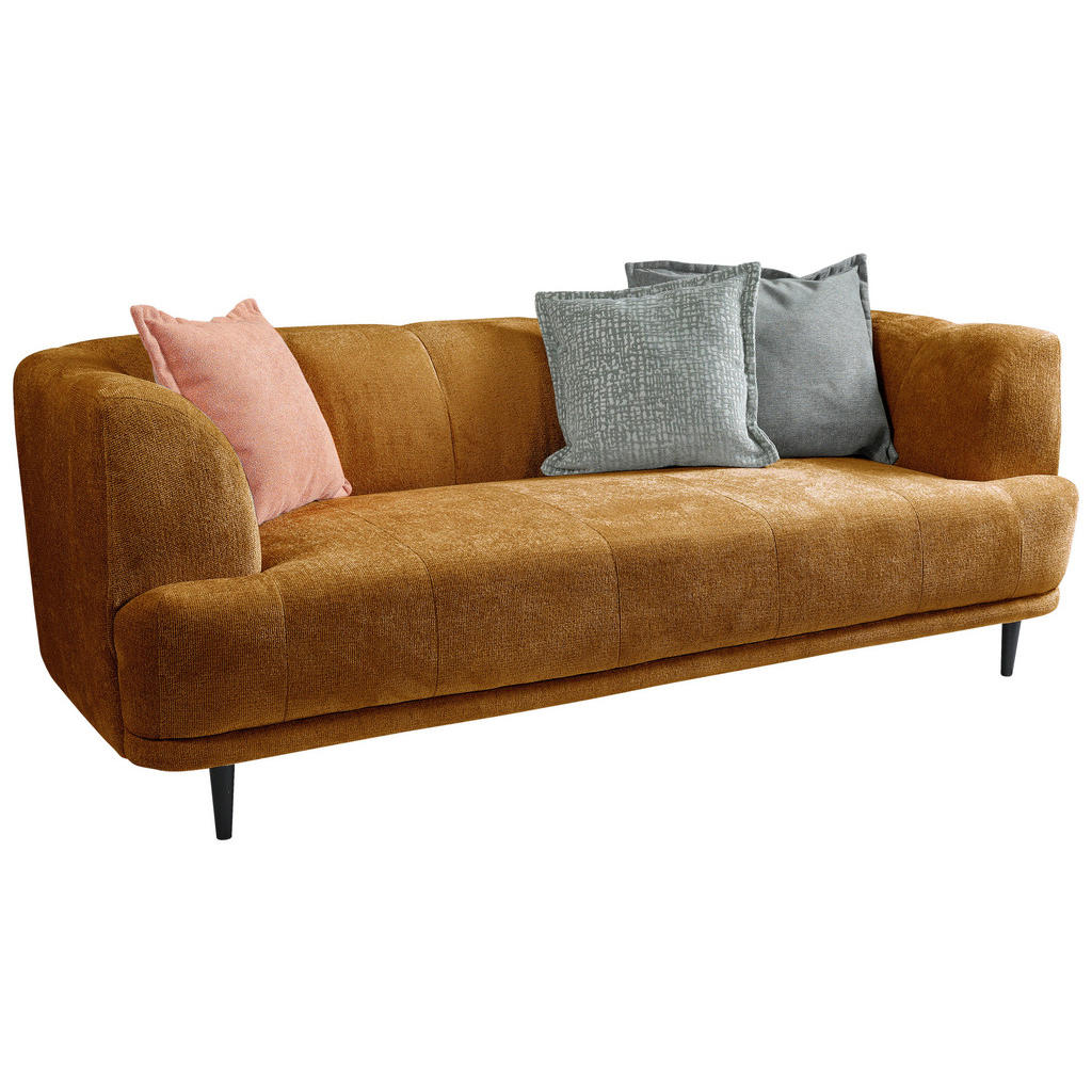 Thumbnail - Mid.you 3-Sitzer-Sofa, Gold, Textil, Füllung: Polyurethan (Pur), 226x77x106 cm, Made in EU, Wohnzimmer, Sofas & Couches,...