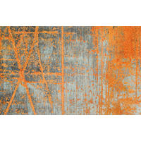 RAVNO TKANA PREPROGA  Rustic     110/175 cm    potiskano  oranžna, temno siva  - temno siva/oranžna, Konvencionalno, umetna masa (110/175cm) - wash+dry