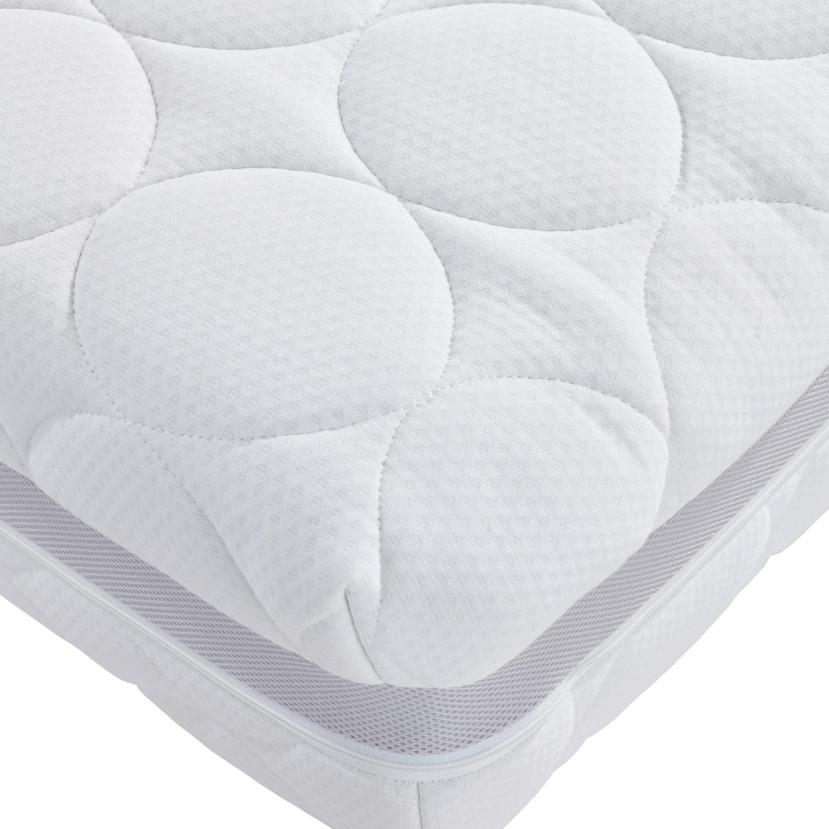 Komfortschaummatratze 90/200 cm, Höhe ca.: 27 cm, H3 + H4 = fest + sehr fest, 7-Zonen - Weiß, Textil (90/200cm) - Primatex Deluxe