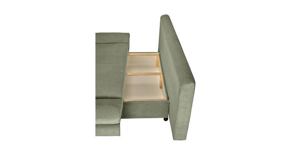 SCHLAFSOFA mit Schlafen auf Sitzhöhe, haustierfreundlicher Bezug Cord Olivgrün - Buchefarben/Olivgrün, KONVENTIONELL, Holz/Textil (200/75/85cm) - Carryhome