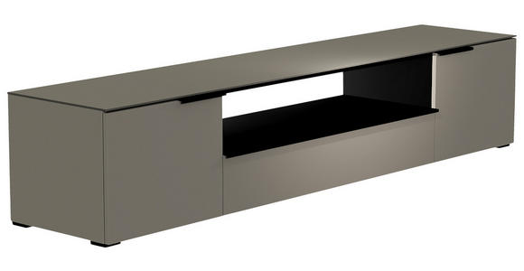 LOWBOARD Grau, Schwarz  - Schwarz/Grau, Design, Glas/Holzwerkstoff (210/43/45cm) - Moderano