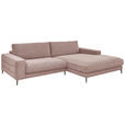 ECKSOFA in Feincord Altrosa  - Schwarz/Altrosa, Design, Textil/Metall (293/207cm) - Dieter Knoll