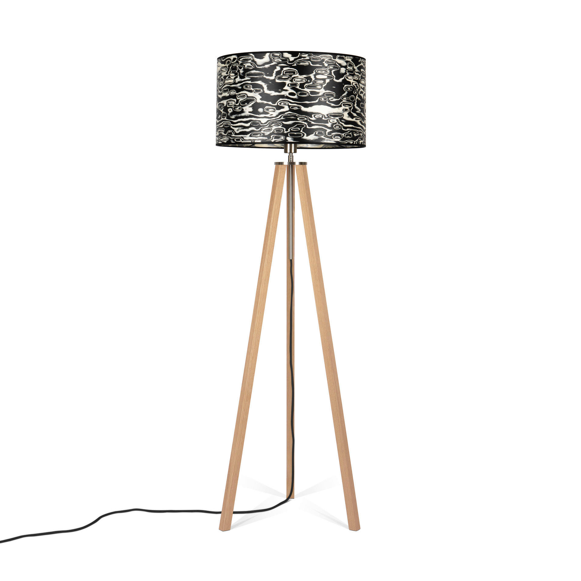 STEHLEUCHTE Holzbach 7 50/150/50 cm  - Eichefarben/Schwarz, Basics, Holz/Holzwerkstoff (50/150/50cm)