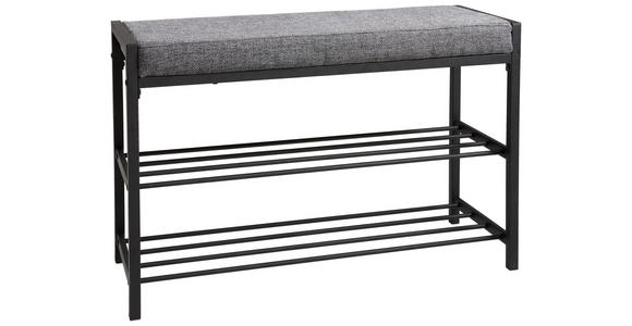 SCHUHBANK 80/52/30 cm - Dunkelgrau/Schwarz, Design, Textil/Metall (80/52/30cm) - Carryhome