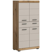 MIDISCHRANK 74/141/31 cm  - Kaschmir/Schwarz, MODERN, Holzwerkstoff/Kunststoff (74/141/31cm) - MID.YOU