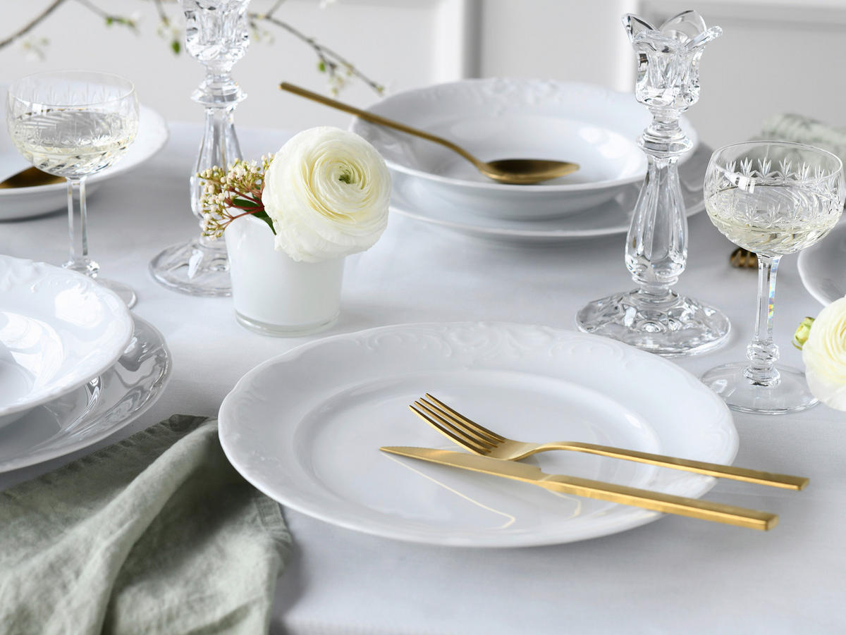 TAFELSERVICE Weiß Frederike weiss 12-teilig  - Weiß, Basics, Keramik - Creatable