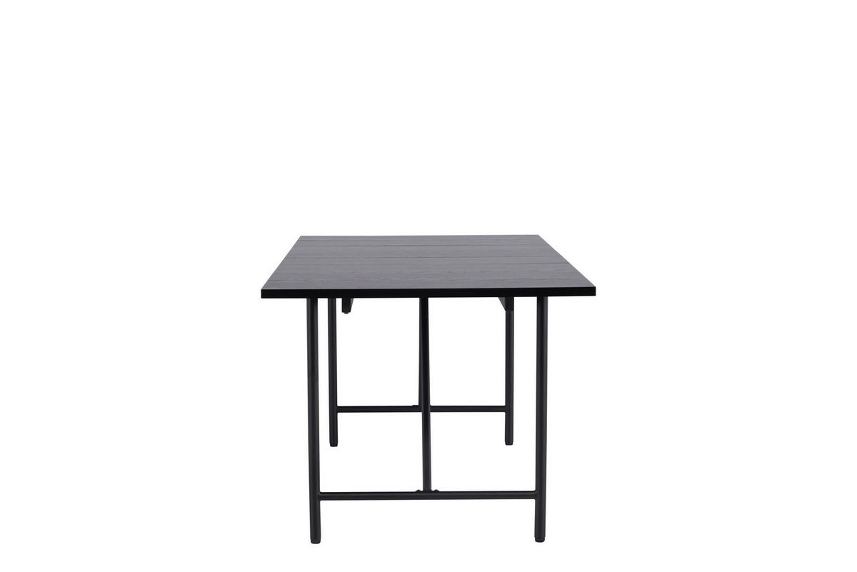 ESSTISCH Pappel rechteckig Schwarz  - Schwarz, MODERN, Holz/Metall (200/90/75cm) - Livetastic