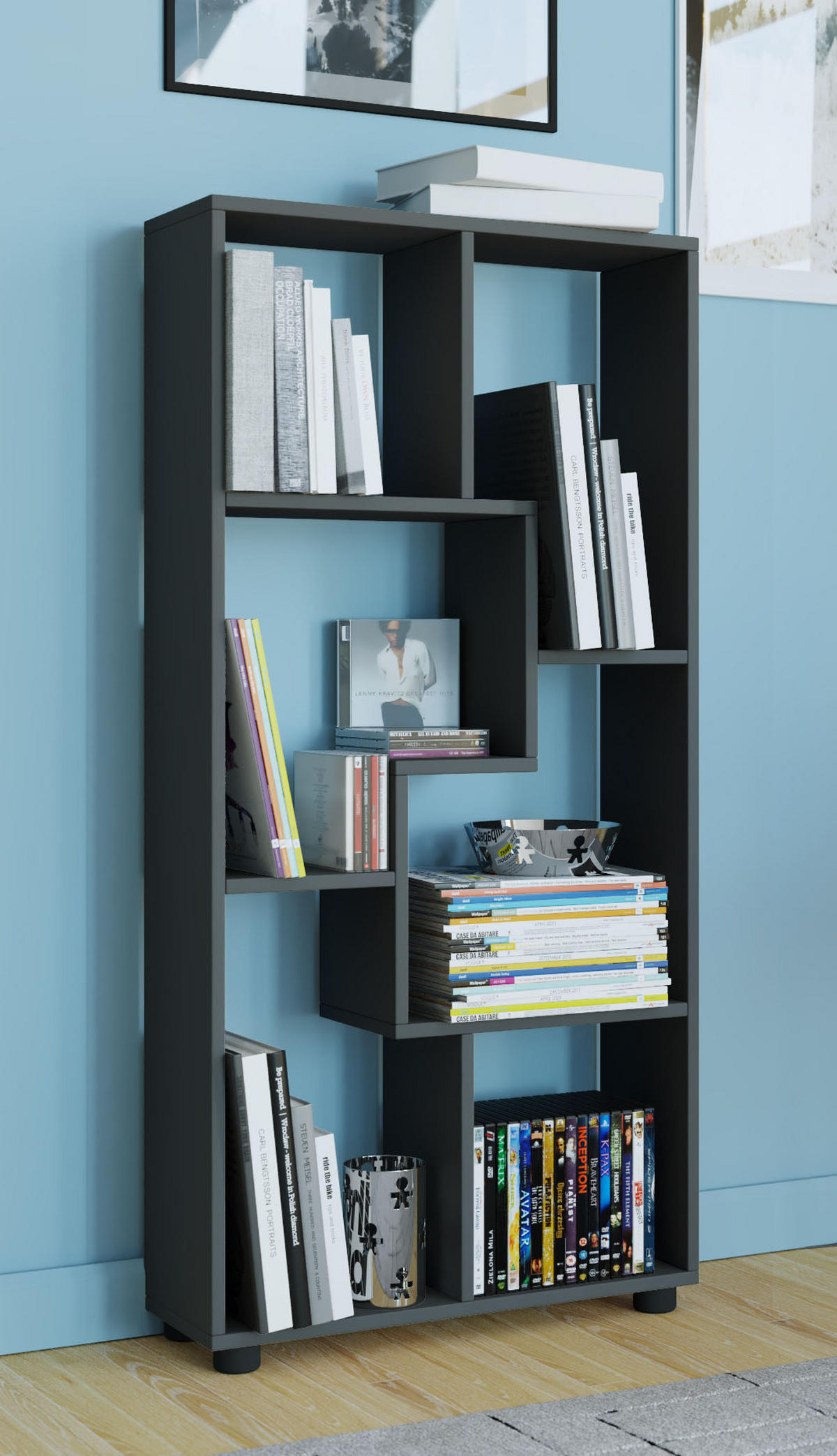 HYLLA i 60/119/20 cm svart  - svart, Basics, trämaterial (60/119/20cm) - MID.YOU