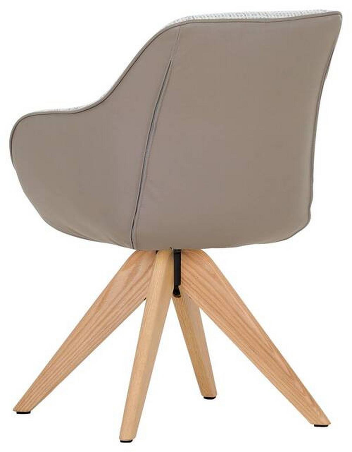 ARMLEHNSTUHL  in Chenille, Lederlook  - Taupe/Eichefarben, Modern, Holz/Textil (60/83/65cm) - Novel