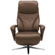 RELAXSESSEL in Leder Graubraun  - Edelstahlfarben/Graubraun, Design, Leder/Metall (75/106/88cm) - Dieter Knoll