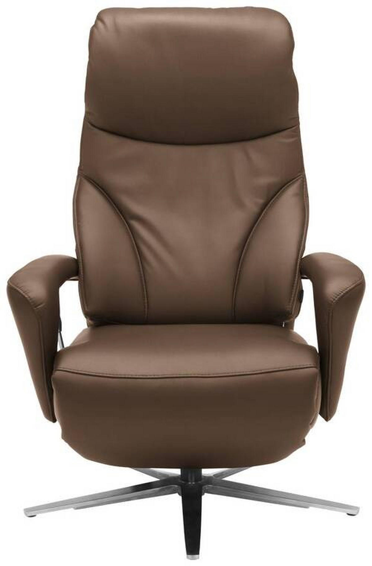 RELAXSESSEL in Leder Graubraun  - Edelstahlfarben/Graubraun, Design, Leder/Metall (75/106/88cm) - Dieter Knoll