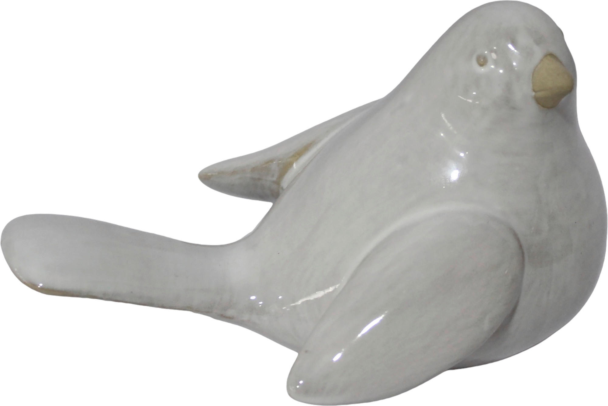 OKRASNA PTICA - bela, Trendi, keramika (18,6/12,5/11,3cm)