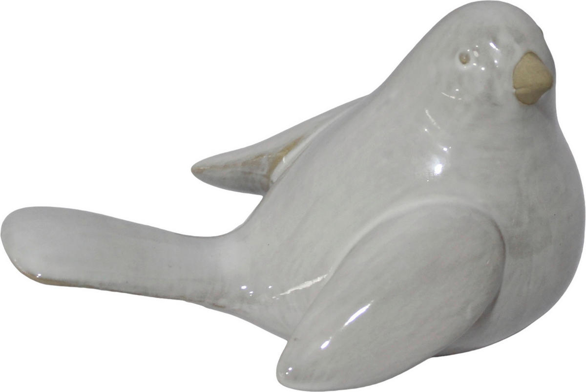 OKRASNA PTICA - bela, Trendi, keramika (18,6/12,5/11,3cm)