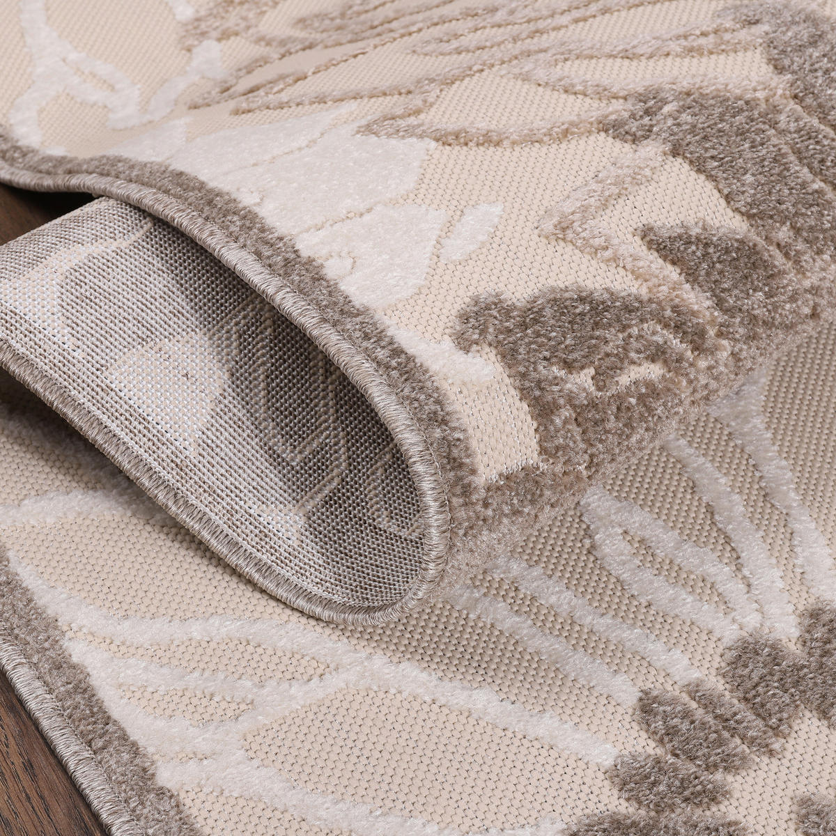PREPROGA ZA ZUNANJO UPORABO  Floral     240/330 cm    tkano  rjava, krem barve, bež  - krem barve/bež, Trendi, umetna masa/tekstil (240/330cm)