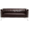 3-SITZER-SOFA Lederlook Dunkelbraun  - Dunkelbraun/Silberfarben, MODERN, Textil/Metall (179/71/74cm) - MID.YOU
