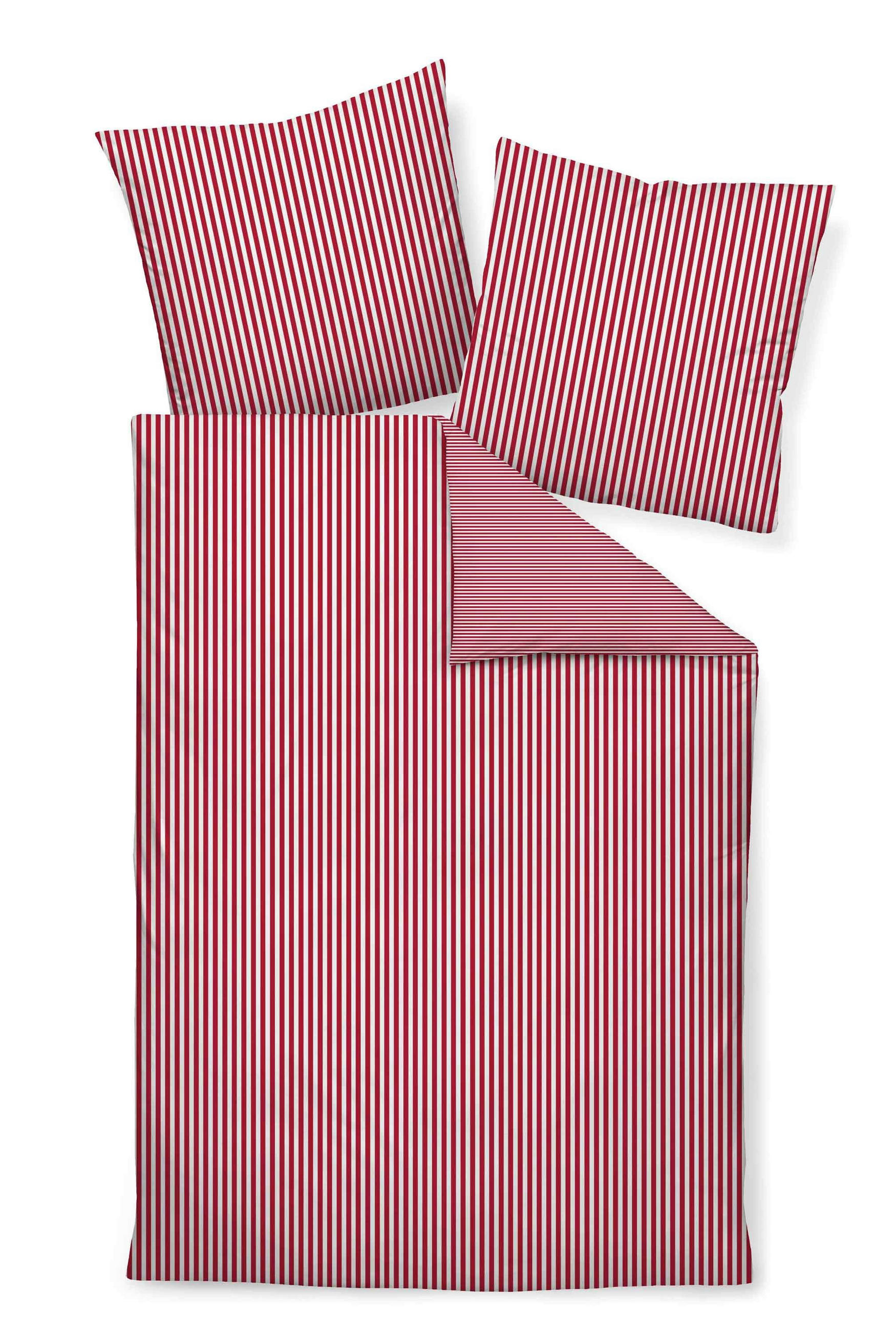 WENDEBETTWÄSCHE Giorgio Makosatin 200/200 cm  - Weiß/Dunkelrot, KONVENTIONELL, Textil (200/200cm) - Janine