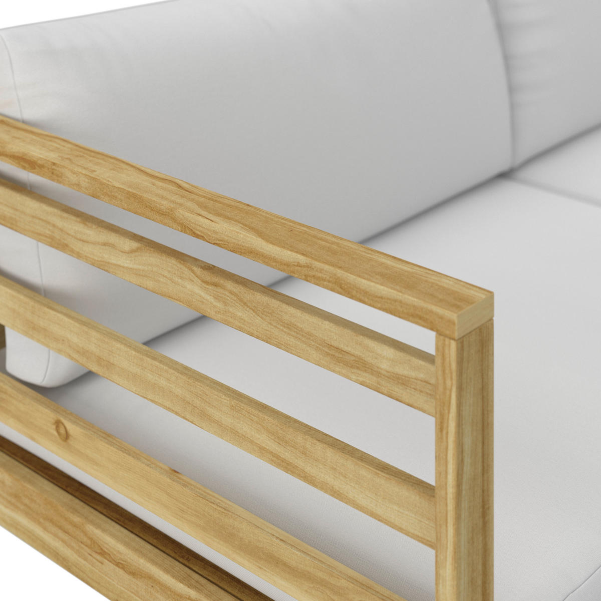 BANCĂ DE GRĂDINĂ - alb/culoare lemn acacia, Modern, lemn/textil (180/70/74cm) - James Wood