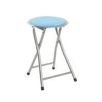 KLAPPHOCKER in Textil Alufarben, Hellblau  - Alufarben/Hellblau, Design, Textil/Metall (30/45/30cm) - Carryhome