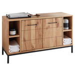 WASCHBECKENUNTERSCHRANK 105/60/40 cm  - Wildeiche/Schwarz, Basics, Holz/Metall (105/60/40cm) - Linea Natura