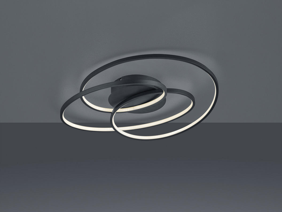 STROPNÍ LED SVÍTIDLO, 80/14 cm  - černá, Design, kov (80/14cm) - Trio Leuchten