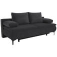 BOXSPRINGSOFA  in Flachgewebe Anthrazit  - Anthrazit, KONVENTIONELL, Textil/Metall (204/93/100cm) - Novel