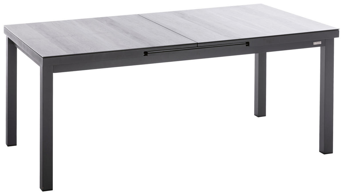 GARTENTISCH 180/100/76 cm Metall rechteckig  - Anthrazit/Grau, Design, Glas/Metall (180/100/76cm)