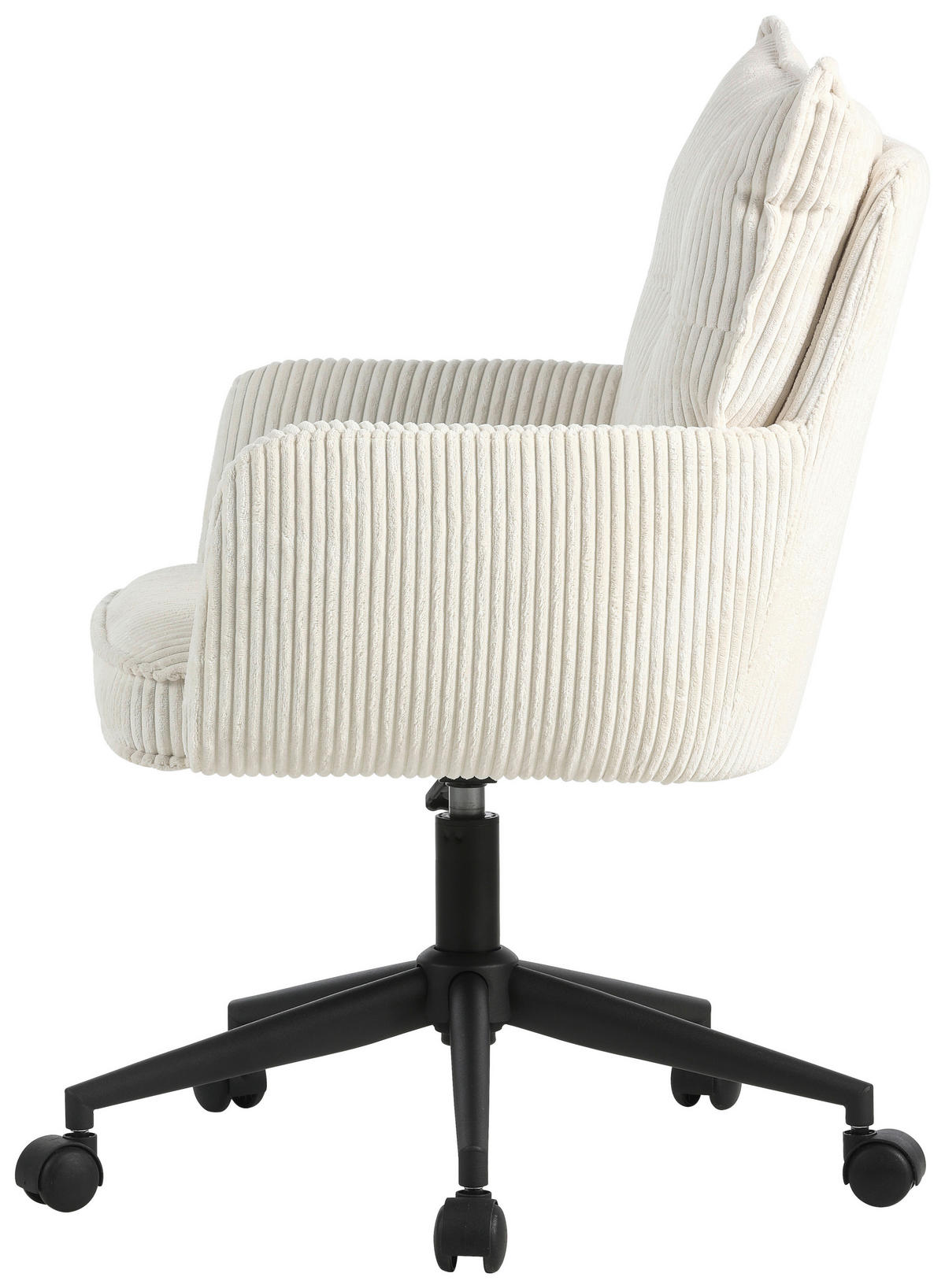 VRTLJIVI STOL kovina, tekstil krem barve, črna  - črna/krem barve, Design, kovina/umetna masa (58/84,5-92/64cm) - Carryhome