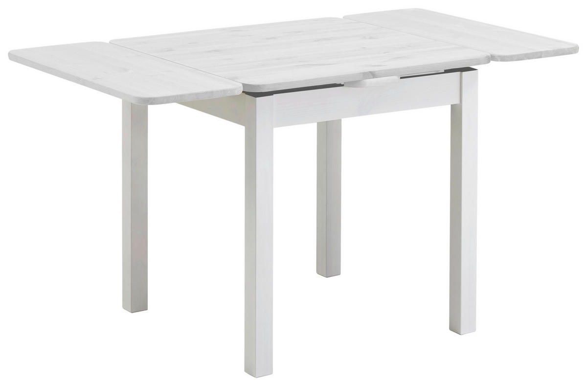 ESSTISCH in Holz 77-127/77/74 cm  - Weiß, ROMANTIK / LANDHAUS, Holz (77-127/77/74cm) - Boxxx