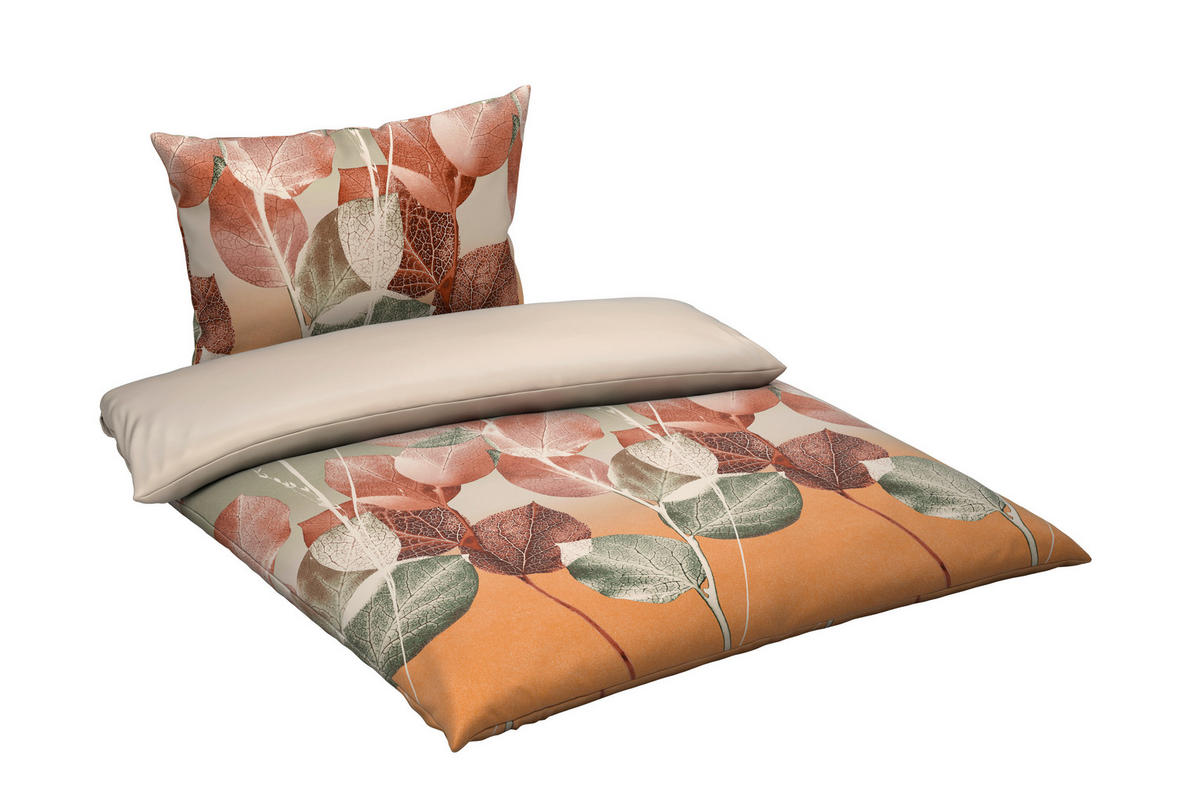 WENDEBETTWÄSCHE 2-teilig Satin, Flachgewebe 140/200 cm  - Goldbraun, Basics, Textil (140/200cm) - Esposa
