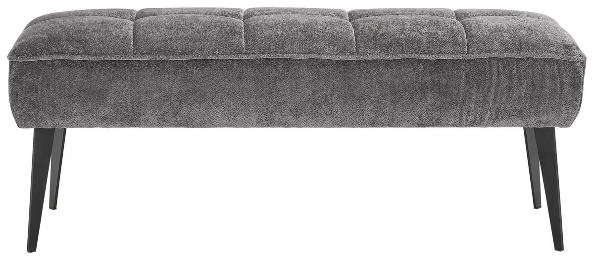 SITZBANK 133/54/47 cm Webstoff Braun Metall  - Schwarz/Braun, MODERN, Textil/Metall (133/54/47cm) - Welnova