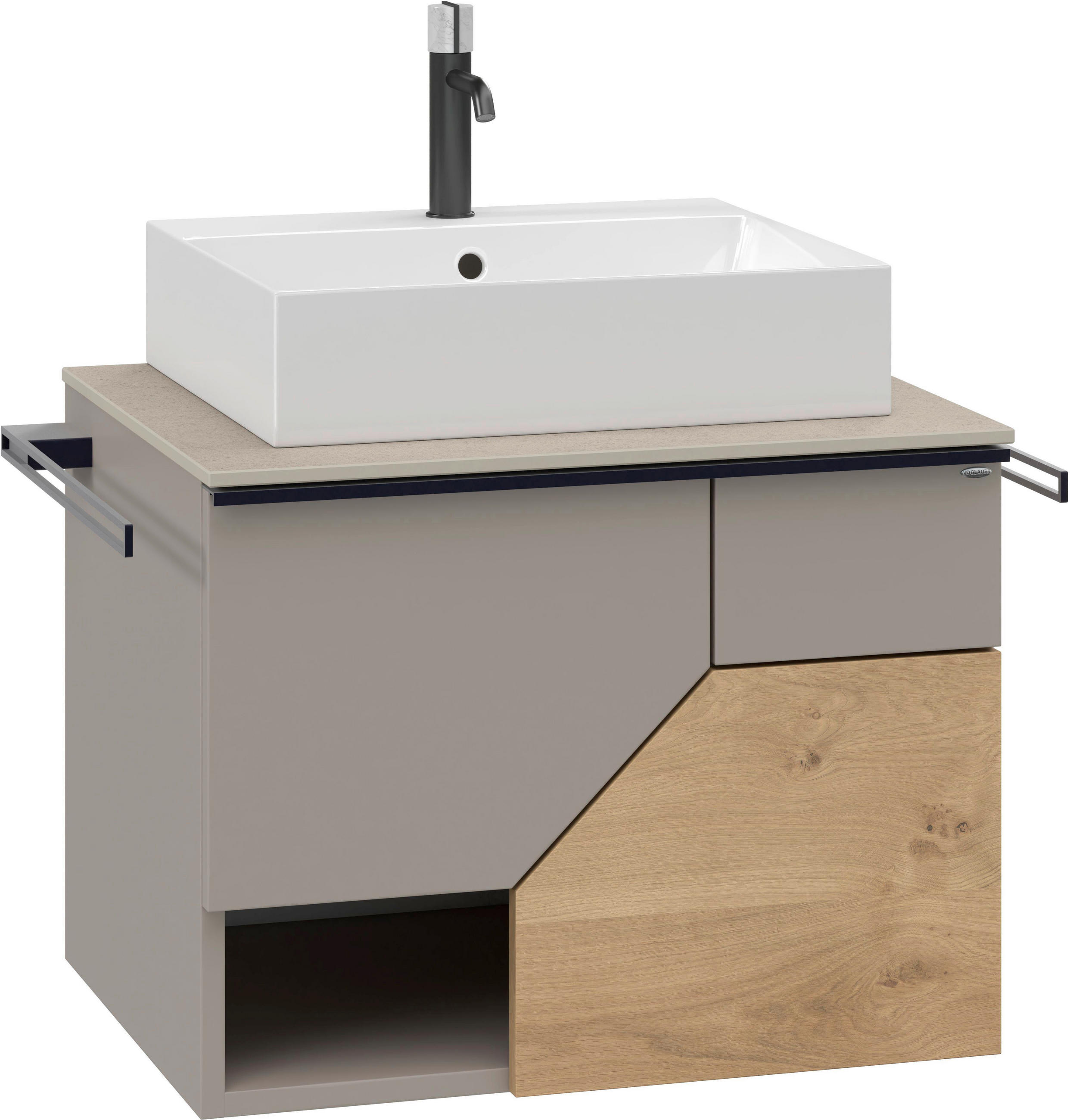 WASCHTISCHKOMBI 64 cm  - Taupe/Wildeiche, LIFESTYLE, Holz/Keramik (64cm) - Voglauer