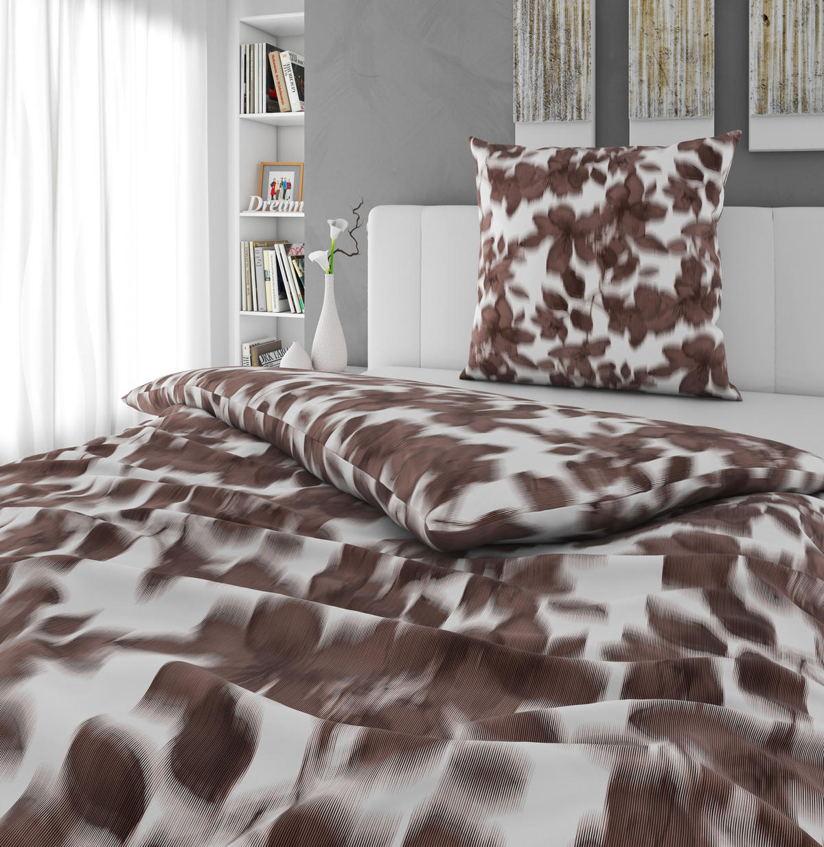 BETTWÄSCHE 2-teilig Satin 135/200 cm  - Braun, Textil (135/200cm) - Bio:Vio