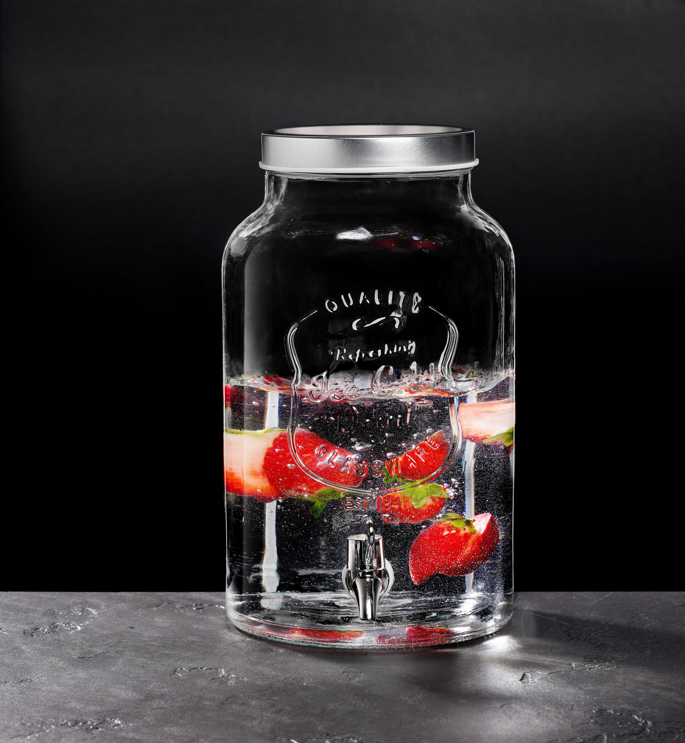 DÁVKOVAČ NÁPOJOV   - priehľadné, Basics, kov/plast (5,5l) - Ritzenhoff