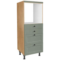 GERÄTEUMBAUSCHRANK 60/168/58 cm  in Grün  - Eichefarben/Schwarz, MODERN, Holzwerkstoff/Metall (60/168/58cm) - Nobilia