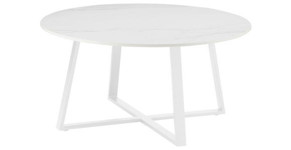 COUCHTISCH 80/80/40 cm rund Weiß - Weiß, Design, Keramik/Metall (80/80/40cm) - Carryhome