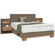 BOXSPRINGBETT 160/200 cm  in Braun, Eichefarben  - Eichefarben/Braun, Natur, Holz/Textil (160/200cm) - Valnatura