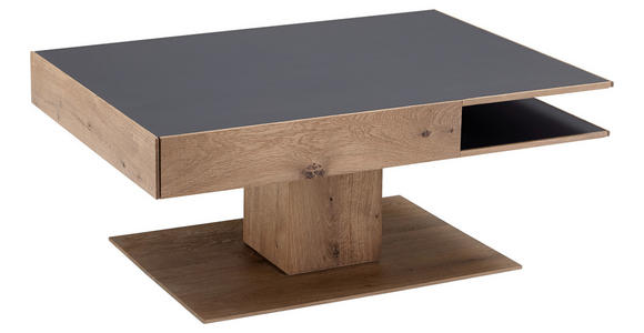 COUCHTISCH in Holz, Glas 105/75/46 cm  - Eichefarben/Anthrazit, Design, Glas/Holz (105/75/46cm) - Valnatura