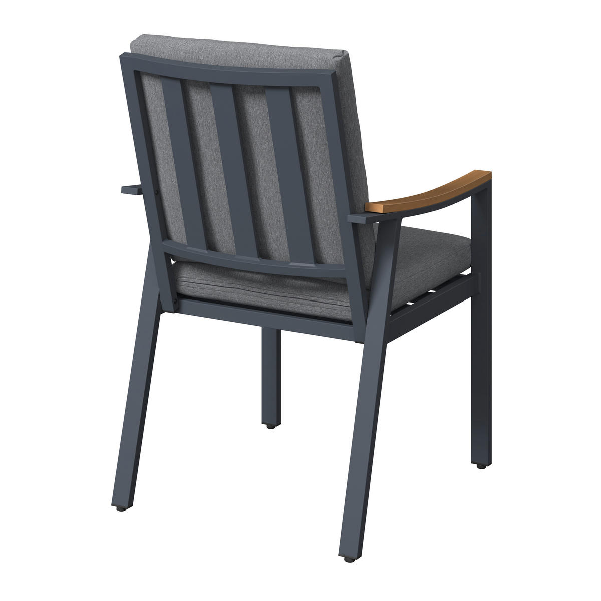 GARTENSTUHL in Holz, Metall, Textil Naturfarben, Dunkelgrau  - Dunkelgrau/Naturfarben, Basics, Holz/Textil (56/91/69cm) - Ambia Garden