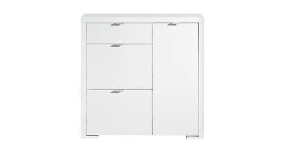 SCHUHSCHRANK - Silberfarben/Weiß, Design, Holzwerkstoff/Metall (102/101/28cm) - Voleo