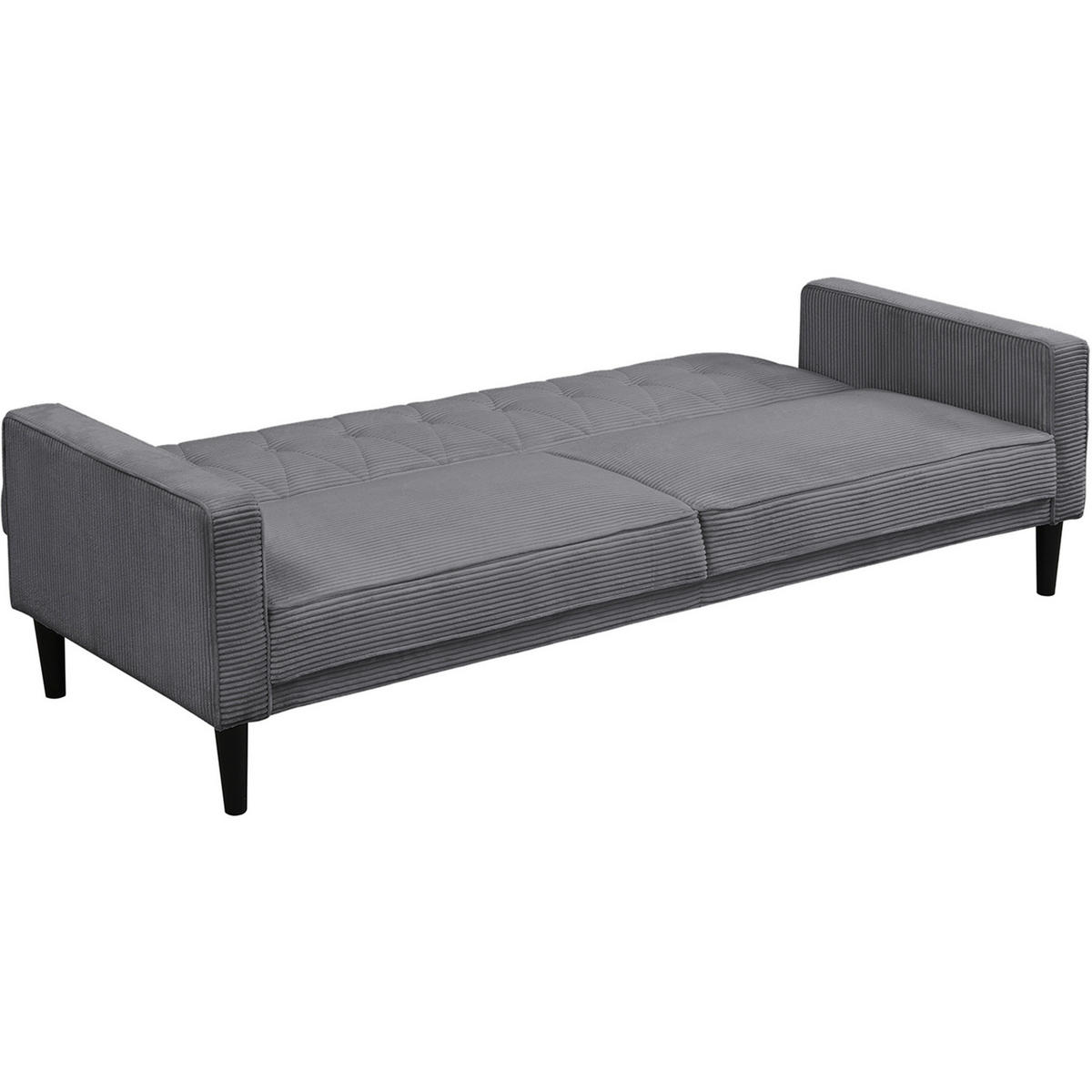 SCHLAFSOFA Cord Grau  - Braun/Grau, Basics, Holz/Textil (213/81/86cm) - Livetastic