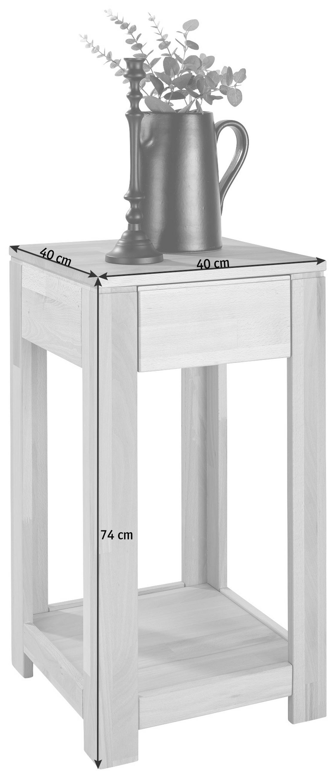 BEISTELLTISCH in Holz 40/40/74 cm  - Buchefarben, Konventionell, Holz (40/40/74cm) - Linea Natura