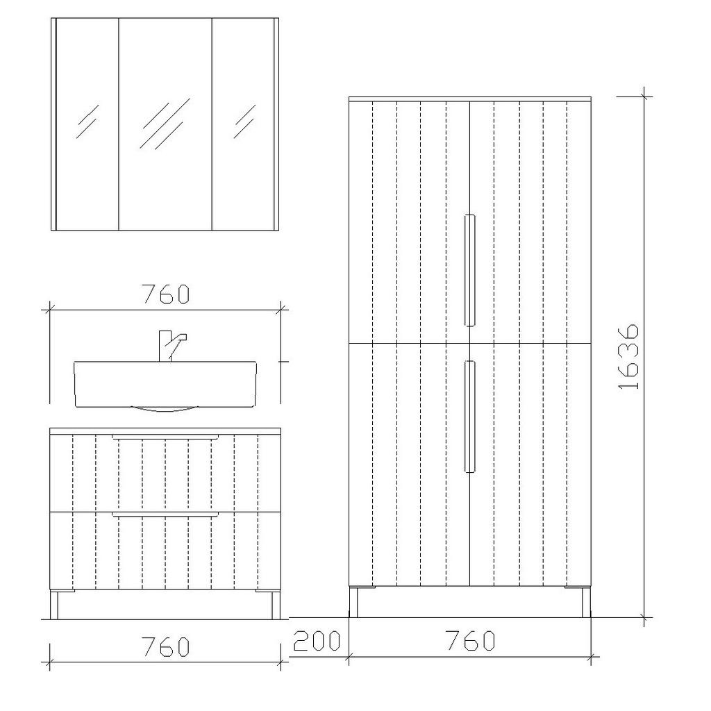 Thumbnail - Xora Waschbeckenunterschrank Itallo, Weiß, Metall, 2 Schubladen, 76x53x38.5 cm, Made in Germany, Zusatzausstattung erhäl...