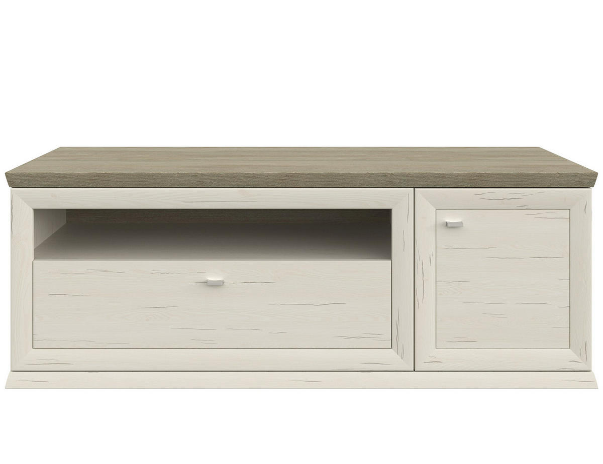 TV-ELEMENT  in 150/55,4/50,3 cm  - Weiss/Grau, Lifestyle, Holzwerkstoff/Metall (150/55,4/50,3cm) - Hom`in