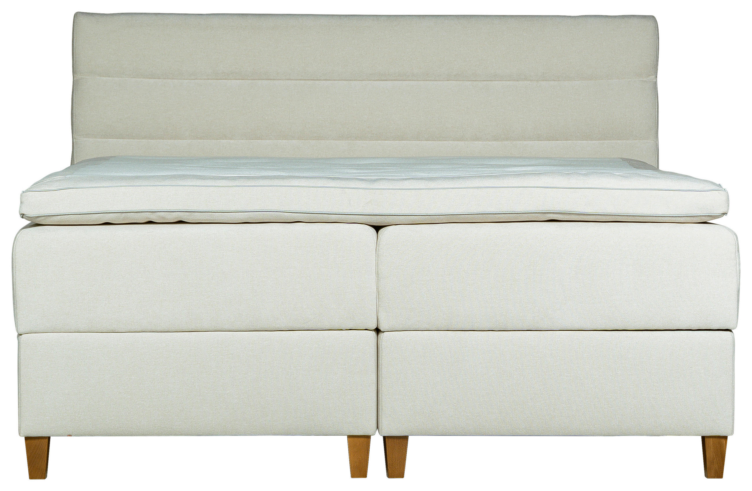 KONTINENTALSÄNG  i grå, vit  - vit/valnötsfärgad, Klassisk, metall/trä (180/200cm) - Niels Andersson