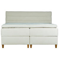 KONTINENTALSÄNG  i grå, vit  - vit/valnötsfärgad, Klassisk, metall/trä (180/200cm) - Niels Andersson