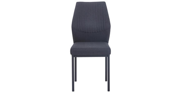 STUHL in Eisen Leinenoptik Metall, Textil - Dunkelgrau/Schwarz, MODERN, Textil/Metall (46/98/58,5cm) - Carryhome