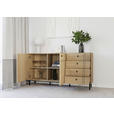 SIDEBOARD  in 160,2/81,8/37 cm  - Eichefarben/Schwarz, MODERN, Holzwerkstoff/Kunststoff (160,2/81,8/37cm) - Carryhome