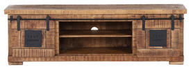 LOWBOARD Mangoholz massiv Naturfarben, Schwarz  - Schwarz/Naturfarben, KONVENTIONELL, Holz/Holzwerkstoff (160/50/45cm) - Landscape