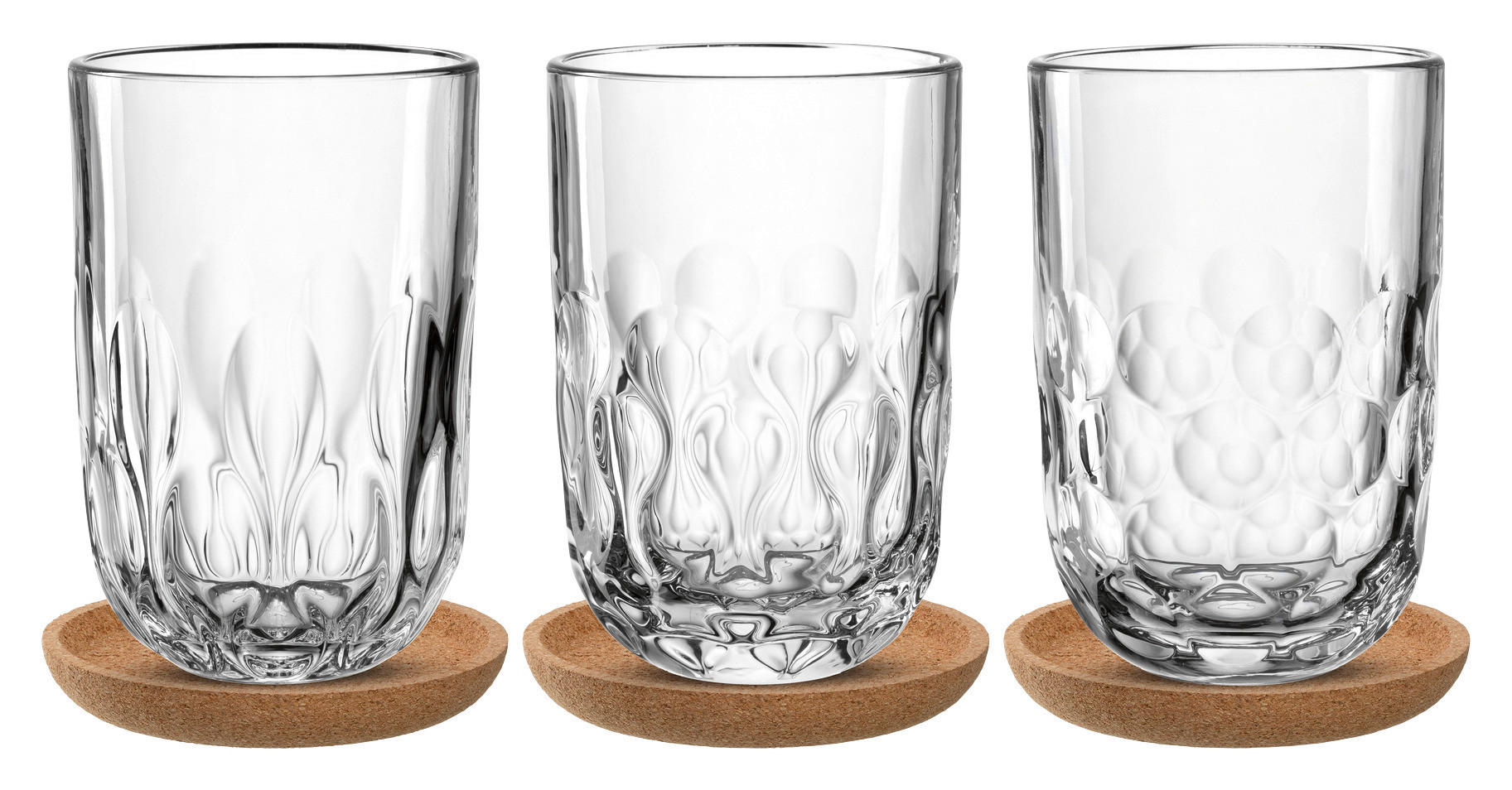 ČAŠA ZA LATE MAKIJATO  390 ml   - prozirna/braon, Konvencionalno, staklo/drvo - Leonardo